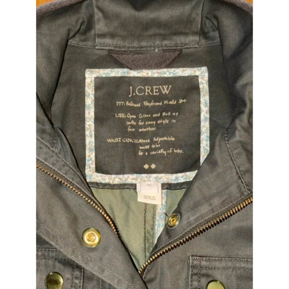 J.Crew Relaxed Boyfriend Field Jacket Olive Green Utility Coat XS